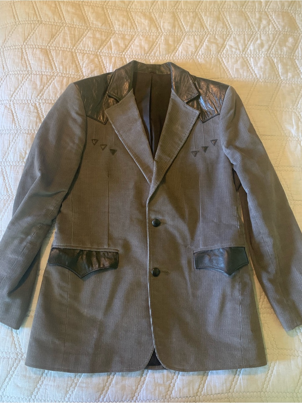 Vintage Men’s Pioneer Wear Western Corduroy and Leather Blazer Sports Coat